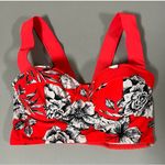 Marina West Red White Floral Print Bikini Swim Top Bathing Suit Swimwear Size S ♥️🤍⚓️✨ Photo 1