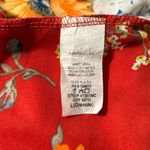 Blush Boutique  Women's Red Floral‎ Waist Tie V-Neck Short Sleeve Blouse Size L Photo 4