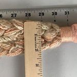 Vintage Statement Braided Waist Belt Womens Ivory Pink Tie Fabric 80s 90s Boho Photo 12