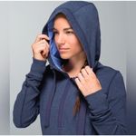 Lululemon Women’s After Sweat Zip Front Blue Hoodie size 8 Photo 2