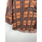 Collective Concepts  Brown and Navy Patchwork Print Blouse Size Small Photo 3