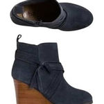 Diba True Diba Suede Wedge Ankle Boots Size 11 Slate Blue Blue-Gray Side Zip NEW Photo 0