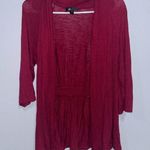 AB Studio  Red Open Front Cardigan Photo 0