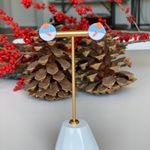 Handmade NWT snowman stud, Polymer Clay, Dangle,  Earrings, Christmas Gifts for her Photo 1