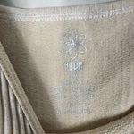 Aura Bodysuit Womens S/M Cream Ribbed Sleeveless Stretch Neutral Basic Layering Photo 3