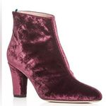 SJP Sarah Jessica Parker Bordeaux Velvet Minnie Boots Size 38 Red Photo 0