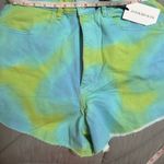 Revolve  Weworewhat Flare Bell Short Denim Tie Dye NWT Size 27 Photo 3