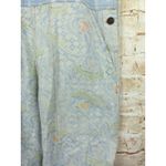 Boho Printed Shortall Women XS Ivory Blue Floral Paisley Bali Batik Home Cottage Photo 6