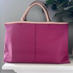 Tommy Hilfiger  Leather Purse Magenta Cranberry Tan Double Handle Bag Photo 1