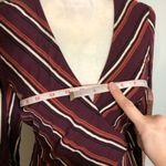 Xhilaration NWOT Maroon Stripe Faux Wrap Dress New Photo 5