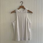 Lululemon Long Cotton Crewneck Tank Top in White Size M Photo 5