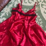 Victoria's Secret Victoria Secrets Gold Label Red/ Black Satin Lace Slip Dress Size Medium Photo 6