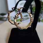 Gold Filled Hoop Earrings Evil Eye Butterfly Blue Photo 4