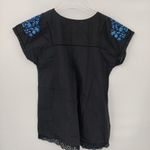 AQUA  Black‎ Blue Embroidery Eyelet Floral Short Sleeve Mini Dress size L Photo 1