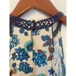 Living Doll Maxi Dress Boho Tiered Multi Florals Crochet Trim L Flowy Photo 2