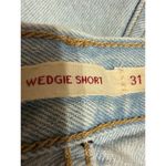 Levi's  Wedgie Womens Blue High Waisted Cut Off raw Hem Denim Jean Shorts Size 31 Photo 2