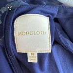 Modcloth  Floral Dress M Navy Blue Halter High Neck Sleeveless Lined Skirt Photo 5