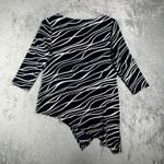 Chico's  Tunic Women 8 Medium Travelers Zebra Animal Print Asymmetric Wrinkle Free Photo 2