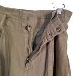 Madewell  Women’s Sz 8 Green Linen Blend High Rise Trendy Pleated Tie Waist Pants Photo 4