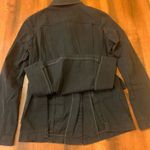 London Jean  jacket women’s 6 Black cotton blend nautical buttons front pockets Photo 5