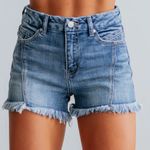 Kancan Roxie Front Single Seam Frayed Jean Shorts Photo 0