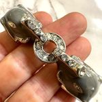 Grey elephant enamel hinged bangle bracelet Gray Photo 1