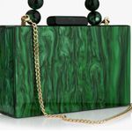 Amazon NWOT EROUGE Emerald Green Acrylic Clutch Photo 0