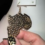 Gold Tone and Fully Encrusted Sparkle Crystal Africa Earrings‎ Photo 4