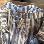 XCVI Womens Blue and White Short Sleeve Button Down Striped Midi Dress Lagenlook Photo 4