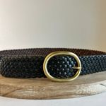 Talbots Olive Green Weaved Woven Genuine Leather Golden Buckle Belt Size M/L Photo 1