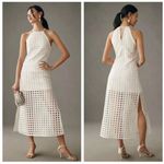 Anthropologie VINEET BAHL Dress SZ Petite Medium NWT Eyelet Halter Bridal White Photo 1