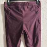 Nike  Dri-Fit Cropped Leggings Womens Size Medium Maroon Red Mesh Athletic Active Photo 5