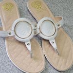 Vince Camuto White and Tan Sandals Minimalist Design Size 8.5 Photo 1