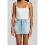 Hollister  Light Blue High Rise Distressed Denim Mini Skirt Size 15 Waist 32 Photo 6