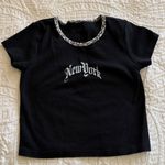 Brandy Melville Black 'New York' Cheetah Print Shirt Photo 0