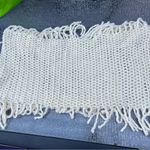Infinity Scarf Fringe Knit Crochet Ivory Cream Off White Soft Cozy Fall Photo 2