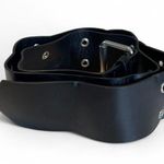 Hot Topic Black punky goth faux leather belt with silver buckle Photo 1