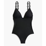 J.Crew NWT Cutout Strap One-piece Swimsuit in Black CK501 Women's Sz M Photo 2