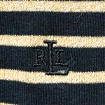 Ralph Lauren Metallic Gold Black Stripe Knit Top S Y2K Indie Sleaze Minimalist Photo 6