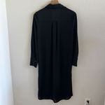 H&M  Black Midi Shirt Dress Button Front Collar Longline Small Photo 1