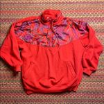 90s VINTAGE RED PULLOVER 1/4 ZIP JACKET Photo 1
