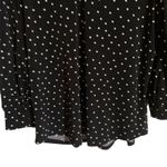 Adrianna Papell Black & White Polka Dotted Long Sleeve Blouse Photo 2