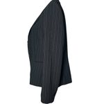 Tahari Arthur S Levine Women’s Suit Jacket Black Light Blue Pinstripes Size 12P Photo 1