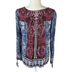 Lucky Brand  Multicolored V-Neck Bohemian Top Size M Photo 8