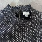 J.Crew Black Polka Dot Long Sleeve Dress with ruffle and metallic accents XXS Photo 3