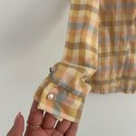 Vintage 70s For Pete’s Sake Plaid Lace Collar Long Sleeve Blouse Blue Photo 3