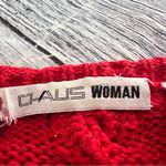 Vintage Chaus Woman Vibrant Red Knit Funky Embroidered Knit Sweater Size 1X Photo 5