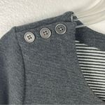 J.Jill Gray Double Front Pockets Striped Cuffs Shoulder Button Accents Dress XS Photo 4