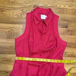 HD in Paris  Anthropologie Women 0 Pink Linen Collared A-line Paneled Shirt Dress Photo 4