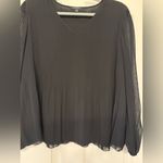 Liverpool  Black Women's V-Neck Long Sleeve Pleated Top Medium NWT Photo 10